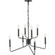 Raven 8 Light 28 inch Matte Black Chandelier Ceiling Light